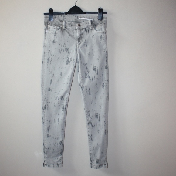 Zara Tie Dye Skinny Ankle Crop Chino Jeans - Picture 3 of 8